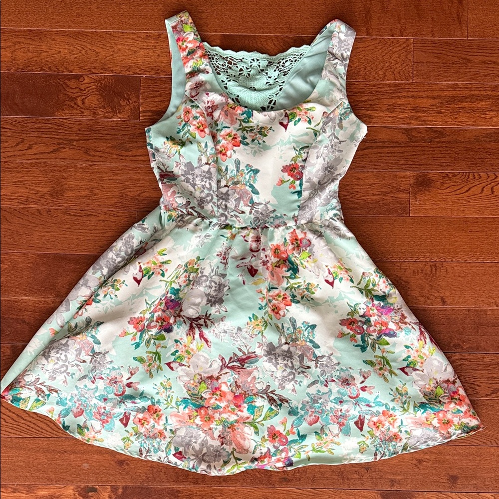 Floral Sleeveless Kids Dress - Multicolor